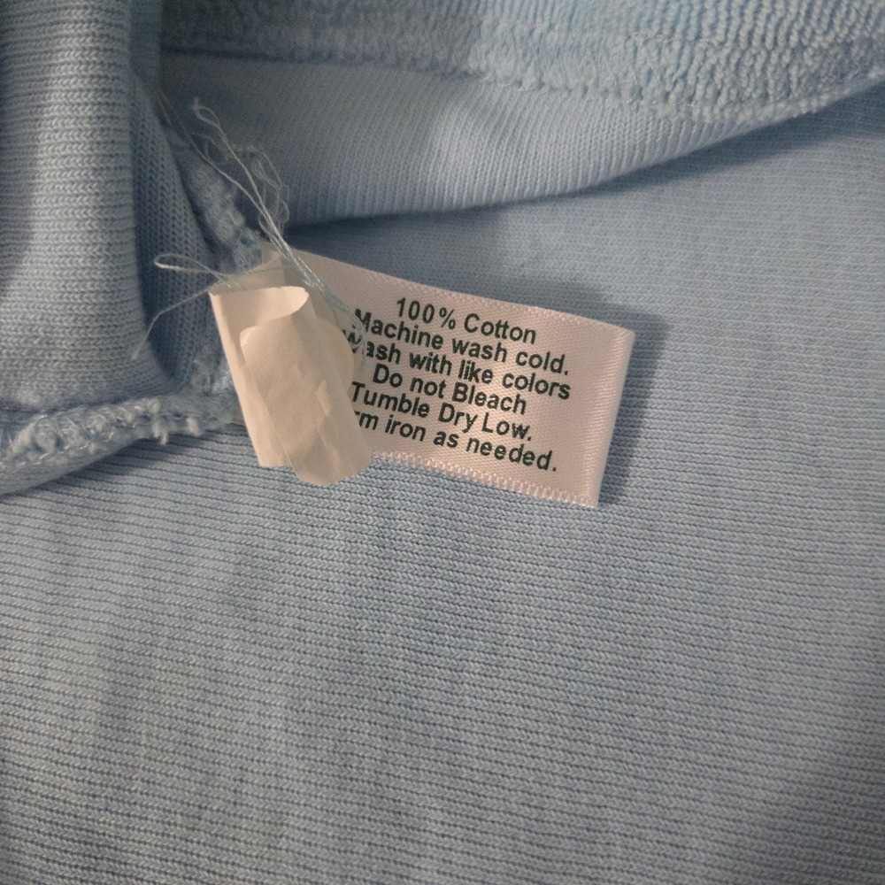 Criquet Mens Terry Cloth Polo Shirt XXL Light Blue Cotton Short Sleeve Pocket - Picture 4 of 6
